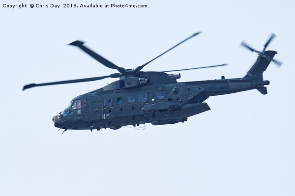 Royal Navy Merlin Mk3 helicopter  Picture Board by Chris Day