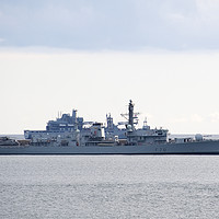 Buy canvas prints of HMS Kent on Plymouth Sound by Chris Day