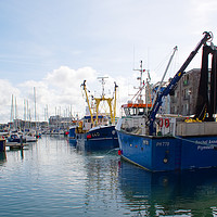 Buy canvas prints of Fishing boats in Sutton Harbour by Chris Day