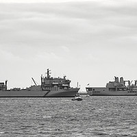 Buy canvas prints of RFA Argus and RFA Fort Victoria by Chris Day