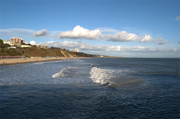 Bournemouth Beach and cliffs Picture Board by Chris Day