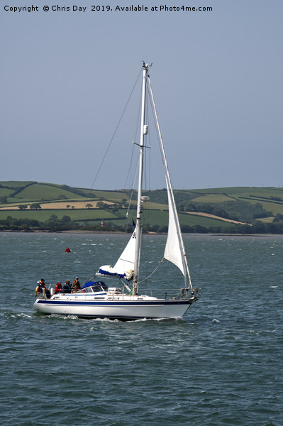 Yacht on the Tamar Picture Board by Chris Day