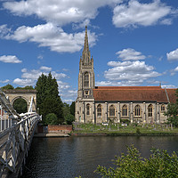 Buy canvas prints of The Church by the bridge Marlow by Chris Day