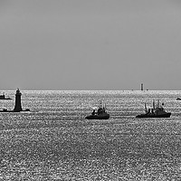 Buy canvas prints of Astute Class attack SSN heads towards Plymouth Sou by Chris Day