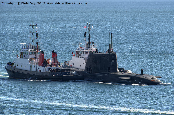Astute Class attack SSN under escort on Plymouth S Picture Board by Chris Day