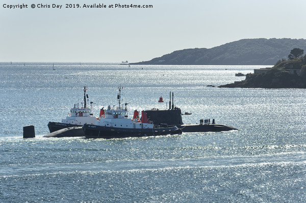 Astute Class SSN under escort on Plymouth Sound Picture Board by Chris Day