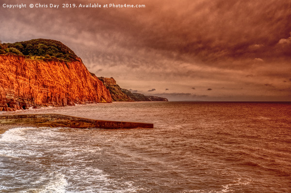 Jurassic Coast Sunrise Sidmouth Picture Board by Chris Day