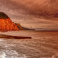 Buy canvas prints of Jurassic Coast Sunrise Sidmouth by Chris Day