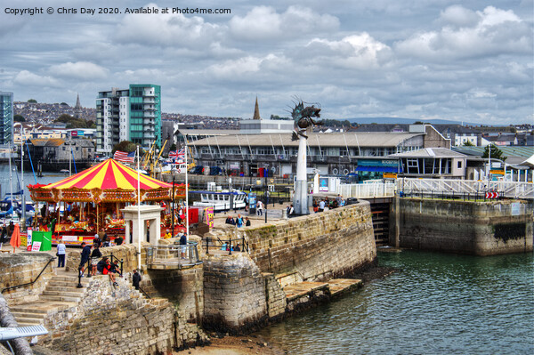 Entrance to Sutton Harbour Picture Board by Chris Day