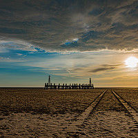 Buy canvas prints of St Annes Old Jetty, Lancashire by David Kay