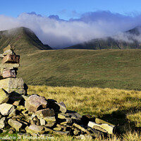 Buy canvas prints of Brecon Beacons Peaks as Clouds Drift By. by Philip Veale