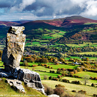 Buy canvas prints of Lonely Shepherd and Sugar Loaf Mountain in Autumn. by Philip Veale