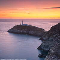 Buy canvas prints of South Stack Lighthouse Anglesey, Golden Twilight. by Philip Veale