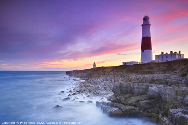 Portland Bill Lighthouse at Sunset. Picture Board by Philip Veale
