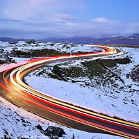 Buy canvas prints of Llangynidr Moors winter night driving by Philip Veale