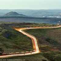 Buy canvas prints of Gritter light trails on Llangynidr Moors. by Philip Veale