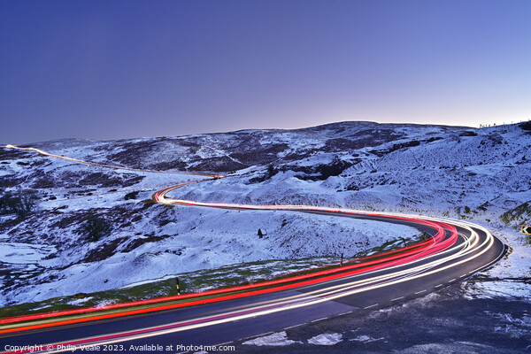 Over Llangynidr Moors on a Winter Night. Picture Board by Philip Veale