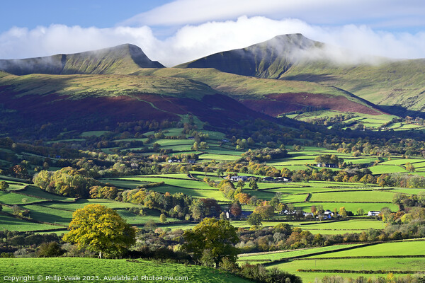 Bannau Brycheiniog (Brecon Beacons) Mist Shrouded Peaks. Picture Board by Philip Veale