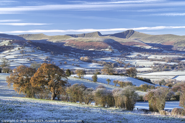 Brecon Beacons in Late Autumn on a Frost Covered Morning. Picture Board by Philip Veale