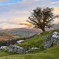 Buy canvas prints of Cloud Covered Pen Cerrig Calch from the Moors. by Philip Veale