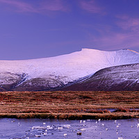 Buy canvas prints of Pen y Fan and Corn Du Peaks at Sunset. by Philip Veale