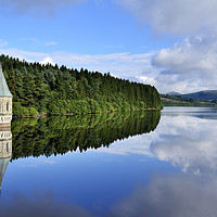 Buy canvas prints of Pontsticill Valve Tower Summer Reflection. by Philip Veale