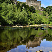Buy canvas prints of Richmond Castle's Summer Reflection by Philip Veale