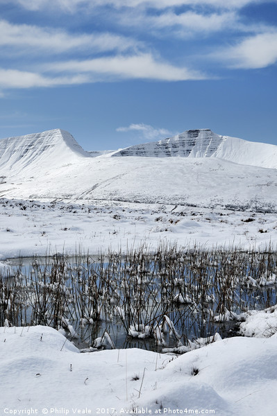 Brecon Beacons Peaks in Winter. Picture Board by Philip Veale