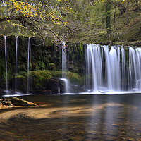 Buy canvas prints of Sgwd Ddwli in Autumn Flow. by Philip Veale