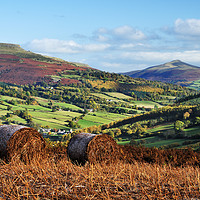 Buy canvas prints of Sugar Loaf and Pen Cerrig Calch in Autumn. by Philip Veale