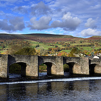 Buy canvas prints of Crickhowell Bridge and Table Mountain in Autumn. by Philip Veale