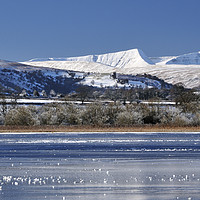 Buy canvas prints of Llangorse Lake Frozen Solid. by Philip Veale