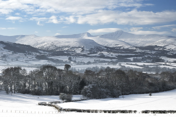 Brecon Beacons Snow Covered Landscape. Picture Board by Philip Veale