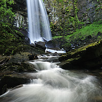 Buy canvas prints of Melin Court Waterfall's Spectacular Plunge. by Philip Veale