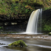 Buy canvas prints of Sgwd Gwladus on the Afon Pyrddin in autumn. by Philip Veale