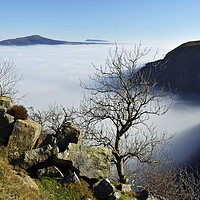 Buy canvas prints of Sugar Loaf Rising Through The Inversion. by Philip Veale