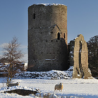 Buy canvas prints of Tretower Castle in Winter. by Philip Veale