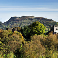Buy canvas prints of Abergavenny Castle: Autumnal Dawn Embrace by Philip Veale