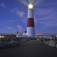 Buy canvas prints of Portland Bill Lighthouse as sea mist drifts ashore by Philip Veale