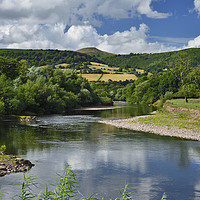 Buy canvas prints of Abergavenny's Sugar Loaf: Summertime By The Usk by Philip Veale