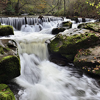 Buy canvas prints of Afon Crawnon Weir Late Autumn. by Philip Veale