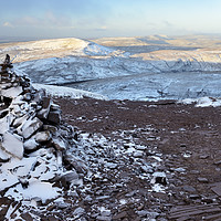 Buy canvas prints of Fan Fawr and Craig y Fro in Winter. by Philip Veale