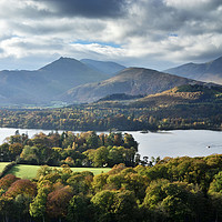 Buy canvas prints of Derwent Water and Grisdale Pike Autumn. by Philip Veale