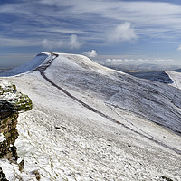 Buy canvas prints of Pen y Fan and Cribyn from Corn Du in Winter. by Philip Veale