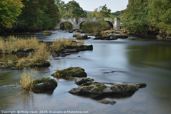 Llangynidr Bridge and River Usk in Early Autumn. Picture Board by Philip Veale
