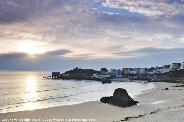 Tenby's North Beach: A Winter Dawn's Awakening Picture Board by Philip Veale