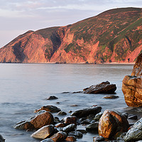 Buy canvas prints of Lynmouth Sunset Over Countisbury Hill. by Philip Veale
