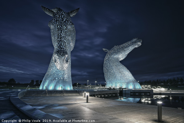 Kelpies at Midnight. Picture Board by Philip Veale