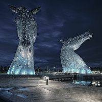 Buy canvas prints of Kelpies at Midnight. by Philip Veale
