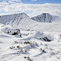 Buy canvas prints of Cribyn and Pen y Fan Winter Wonderland. by Philip Veale